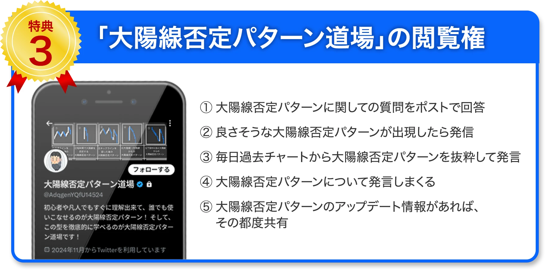 大陽線否定パターン道場の閲覧権